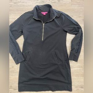 Lilly Pulitzer Black Skipper Solid Popover Dress Small